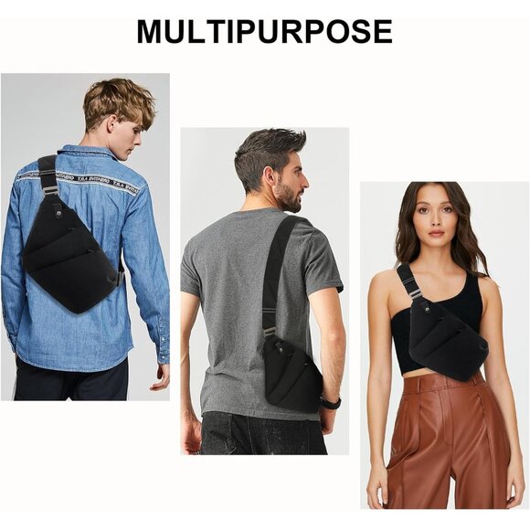 Multi-Functional Anti-Theft Sling Bag with RFID Protection - Small Black Style - Picture 8 of 8